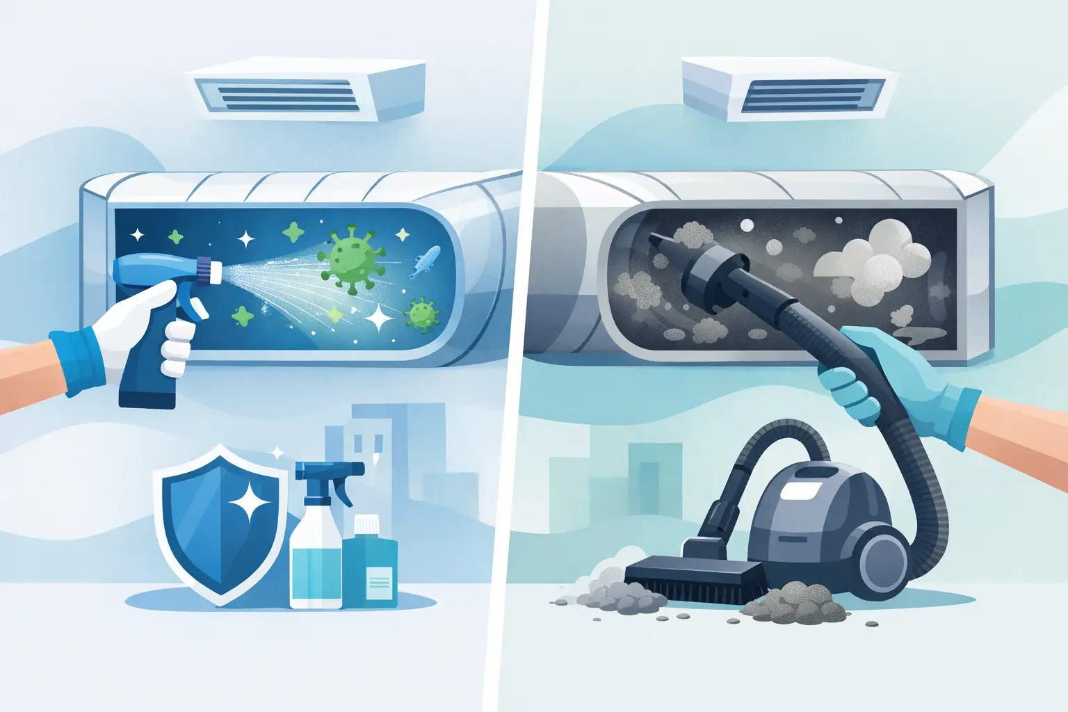 Air Duct Sanitizing vs Cleaning Explained