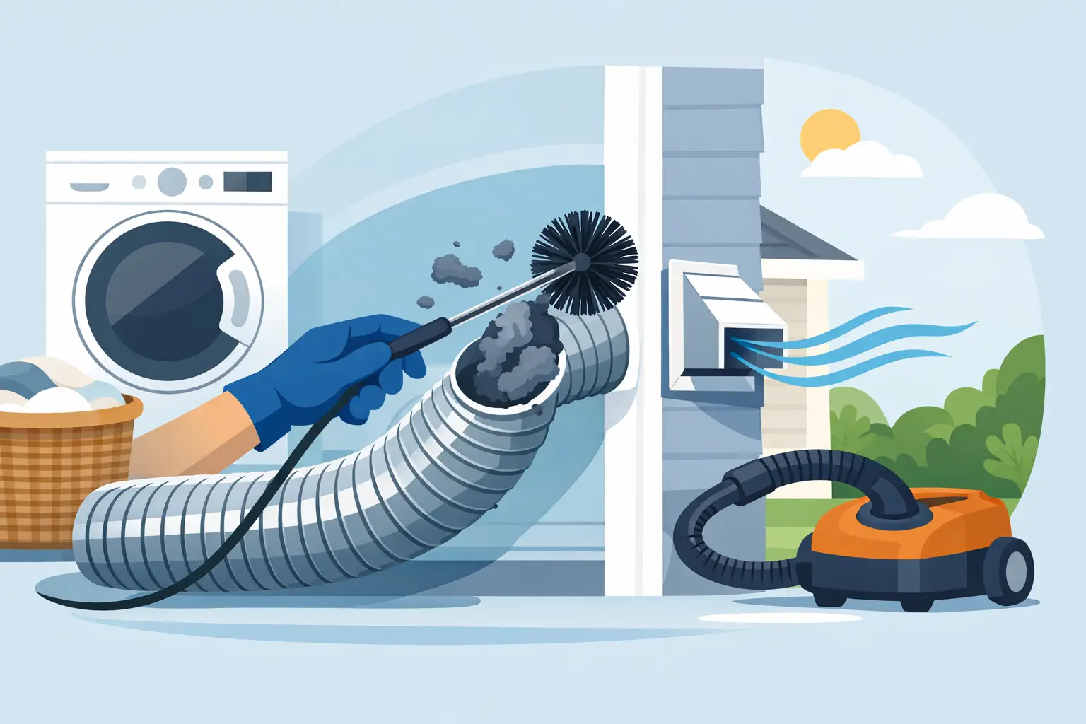 How to Clean a Dryer Exhaust Line Safely